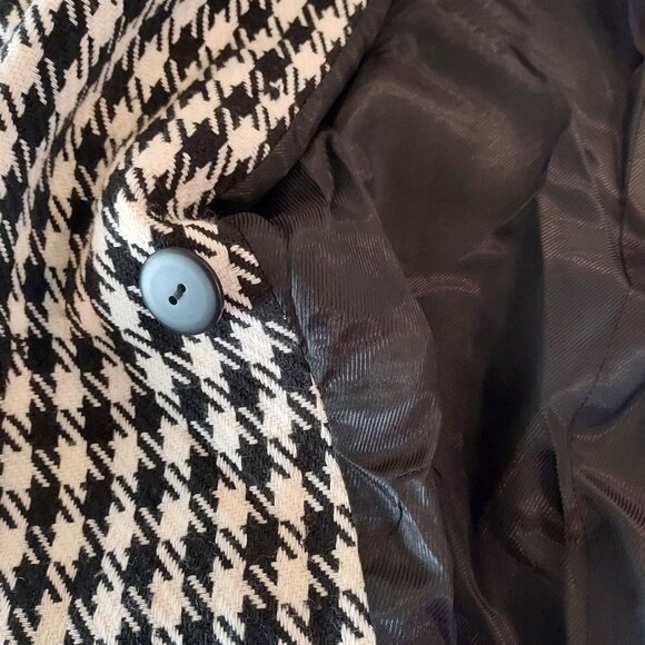 Zara Black & White Houndstooth Double Breasted Blazer Size XL NWOT - Picture 10 of 14